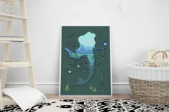 Mermaid under the sea with fishes | Undersea world SVG Product Image 3