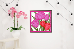 Bouquet of tulips paper cut / 3D cut file flower Product Image 3