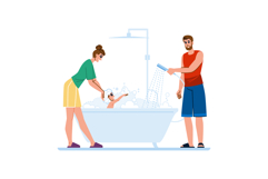 safety child bath vector Product Image 1