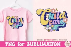 Retro Day Care Teacher Png, Child care sublimation Product Image 1