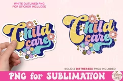 Retro Day Care Teacher Png, Child care sublimation Product Image 3