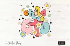 Retro Child of God PNG | Christian Sublimation Product Image 3