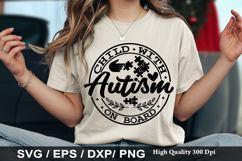 Child with autism on board - Autism Awareness SVG Design Product Image 1