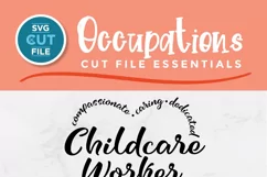 Childcare worker svg with heart svg for shirts and tote bags vertical Pinterest pin