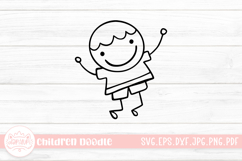 Happy Children Hand-Drawn Doodle Clipart Product Image 1