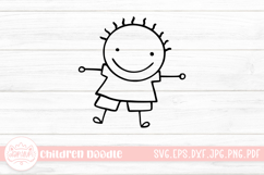 Happy Children Hand-Drawn Doodle Clipart Product Image 1