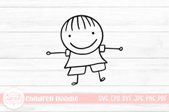 Happy Children Hand-Drawn Doodle Clipart Product Image 1