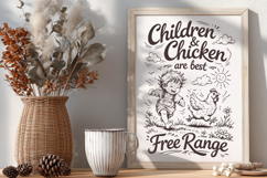 Children &amp; Chicken Are Best Free Range SVG - Funny Farm PNG Product Image 2