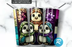 Tumbler,Penguin Tumbler Wrap,20 oz skinny,skinny tumbler,tumbler design,sublimation tumbler,sublimation download,PNG file,sublimation PNG,sublimation design,digital download,seamless design,stain glass tumbler,stain glass PNG,Penguin tumbler
