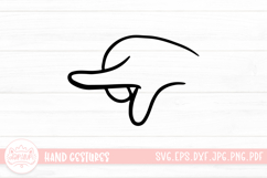 Cartoon Children Hand Gestures Line SVG Cut File Sticker Product Image 1