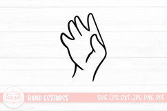 Cartoon Children Hand Gestures Line SVG Cut File Sticker Product Image 1