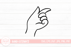 Cartoon Children Hand Gestures Line SVG Cut File Sticker Product Image 1