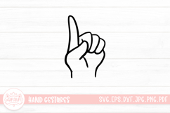 Cartoon Children Hand Gestures Line SVG Cut File Sticker Product Image 1