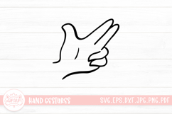 Cartoon Children Hand Gestures Line SVG Cut File Sticker Product Image 1