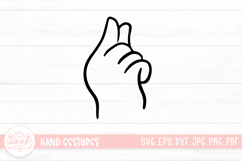 Cartoon Children Hand Gestures Line SVG Cut File Sticker Product Image 1
