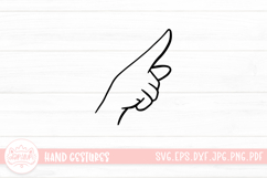 Cartoon Children Hand Gestures Line SVG Cut File Sticker Product Image 1