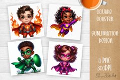 Super heroes Square Coaster Sublimation Design Product Image 1