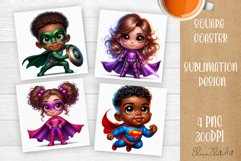Super heroes Square Coaster Sublimation Design Product Image 1