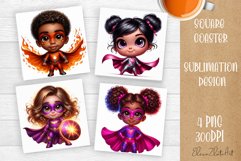 Super heroes Square Coaster Sublimation Design Product Image 1