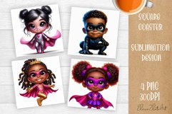 Super heroes Square Coaster Sublimation Design Product Image 1