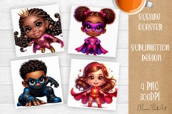 Super heroes Square Coaster Sublimation Design Product Image 1