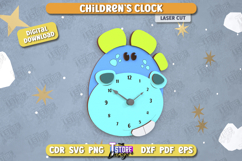 Children&#039;s Clock Laser Cut Bundle, Cute Animal Shaped Clock Product Image 3