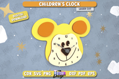 Children&#039;s Clock Laser Cut Bundle, Cute Animal Shaped Clock Product Image 5