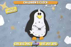 Children&#039;s Clock Laser Cut Bundle, Cute Animal Shaped Clock Product Image 6