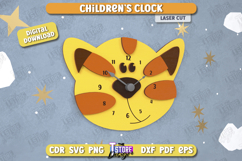 Children&#039;s Clock Laser Cut Bundle, Cute Animal Shaped Clock Product Image 7