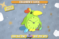 Children&#039;s Clock Laser Cut Bundle, Cute Animal Shaped Clock Product Image 8