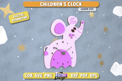 Children&#039;s Clock Laser Cut Bundle, Cute Animal Shaped Clock Product Image 9