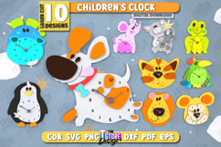 Children&#039;s Clock Laser Cut Bundle, Cute Animal Shaped Clock Product Image 1