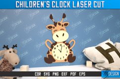 Children's Clock Laser Cut Bundle, 3D Kids Wooden Clock SVG Product Image 4