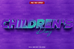 Children&#039;s Day 3D editable text effect Product Image 1