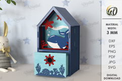 3D Children&#039;s House Box Laser Cut. Kid&#039;s Storage Wooden Box Product Image 5