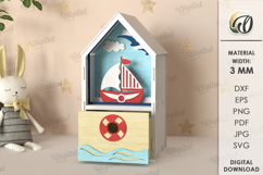 3D Children&#039;s House Box Laser Cut. Kid&#039;s Storage Wooden Box Product Image 9