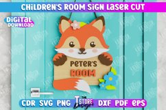 Children's Room Sign | Door Sign | Nursery Sign | Fox Design Product Image 1