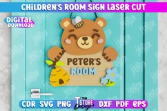 Children's Room Sign | Door Sign | Nursery Sign |Bear Design Product Image 1