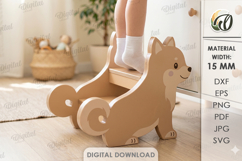 3D Kids Step Stand Laser Cut. Kids Dog Step Stool SVG Product Image 1