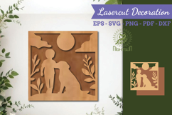 Children With Dogs Lasercut Wall Decor SVG Product Image 1