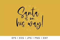 Santa is on his way, Christmas design on santa sack