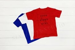 Patriotic Themed Child Shirt Mockup Red White Blue Mock Product Image 1