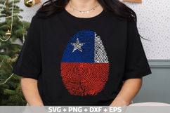 Chile SVG | Chile Flag Fingerprint | SVG PNG DXF EPS Product Image 1
