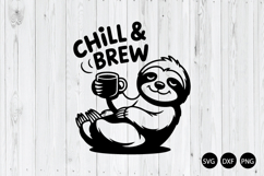 Chill and Brew SVG, Funny Raccoon SVG, Funny Animal SVG Product Image 1