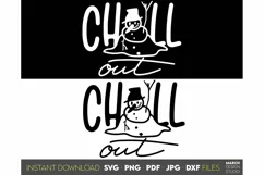 Download this Snowman Silhouette SVG PNG files for a good price. This Chill Out Snowman design files are compatible with Cricut and Silhouette Cutting Machines.