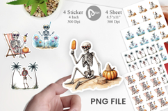 Chill Summer Skeletons Sticker Product Image 1