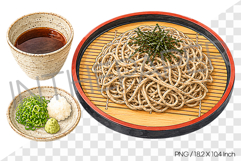 Chilled Buckwheat Soba PNG Watercolor Clipart korean food Product Image 1