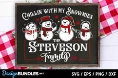 Chillin with my snowmies svg, Snowman family svgs Product Image 2