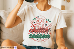 Chillin&#039; Season Christmas Hand-Drawn SVG T-shirt Design Product Image 2