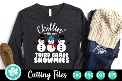 Christmas SVG | Chillin with my Third Grade Snowmies Product Image 1
